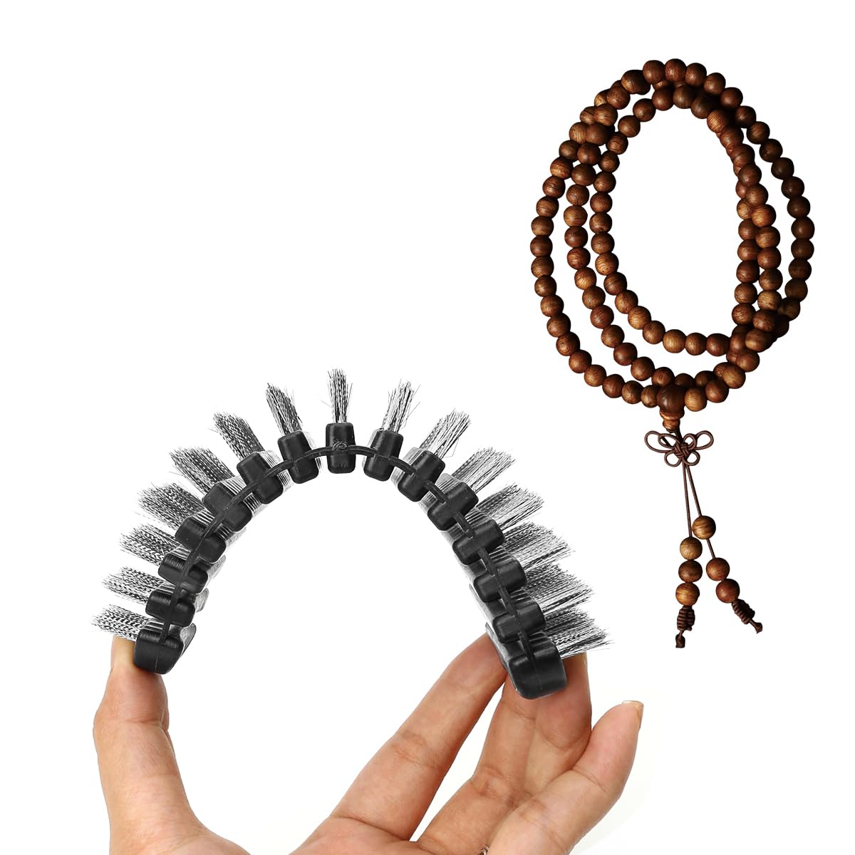 Namvo Cepillo Limpiador de Barras para Entrenamiento de Fuerza, removedor de óxido y Tiza, cerdas de Acero moleteadas, Kit de Limpieza Potente