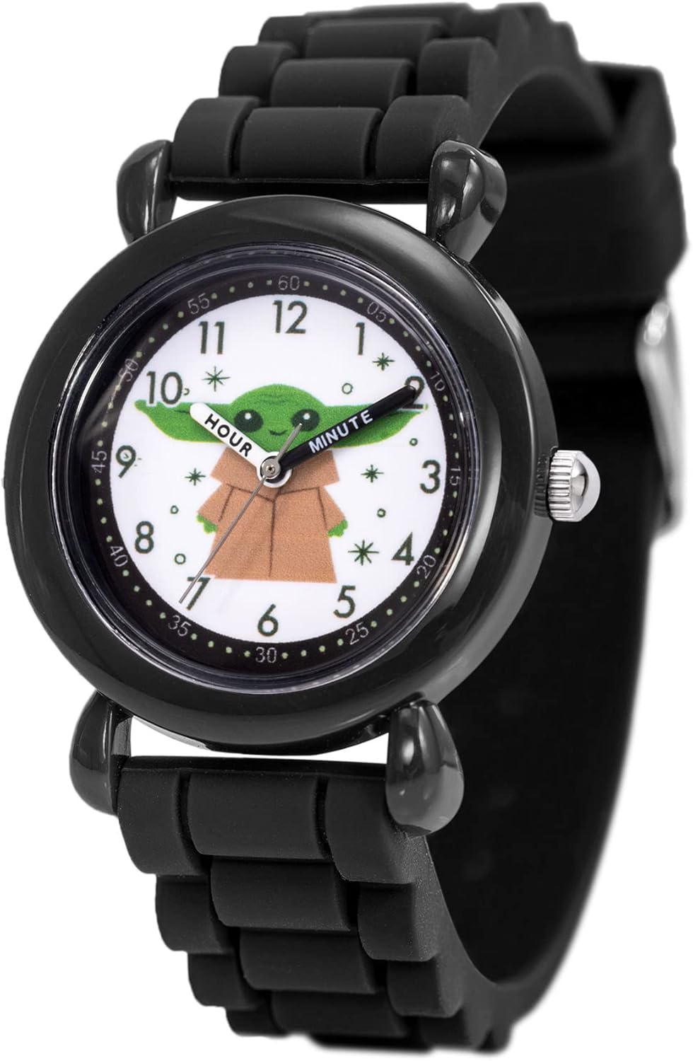 Star Wars The Mandalorian Kids' Plastic Time Teacher Analog Quartz Silicone Strap Watch