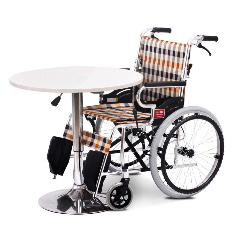 Prácticas sillas de ruedas con frenos traseros, livianas y antideslizantes, plegables para discapacitados, ruedas grandes, silla de ruedas manual, portátil, plegable, ultraligera, silla de transporte