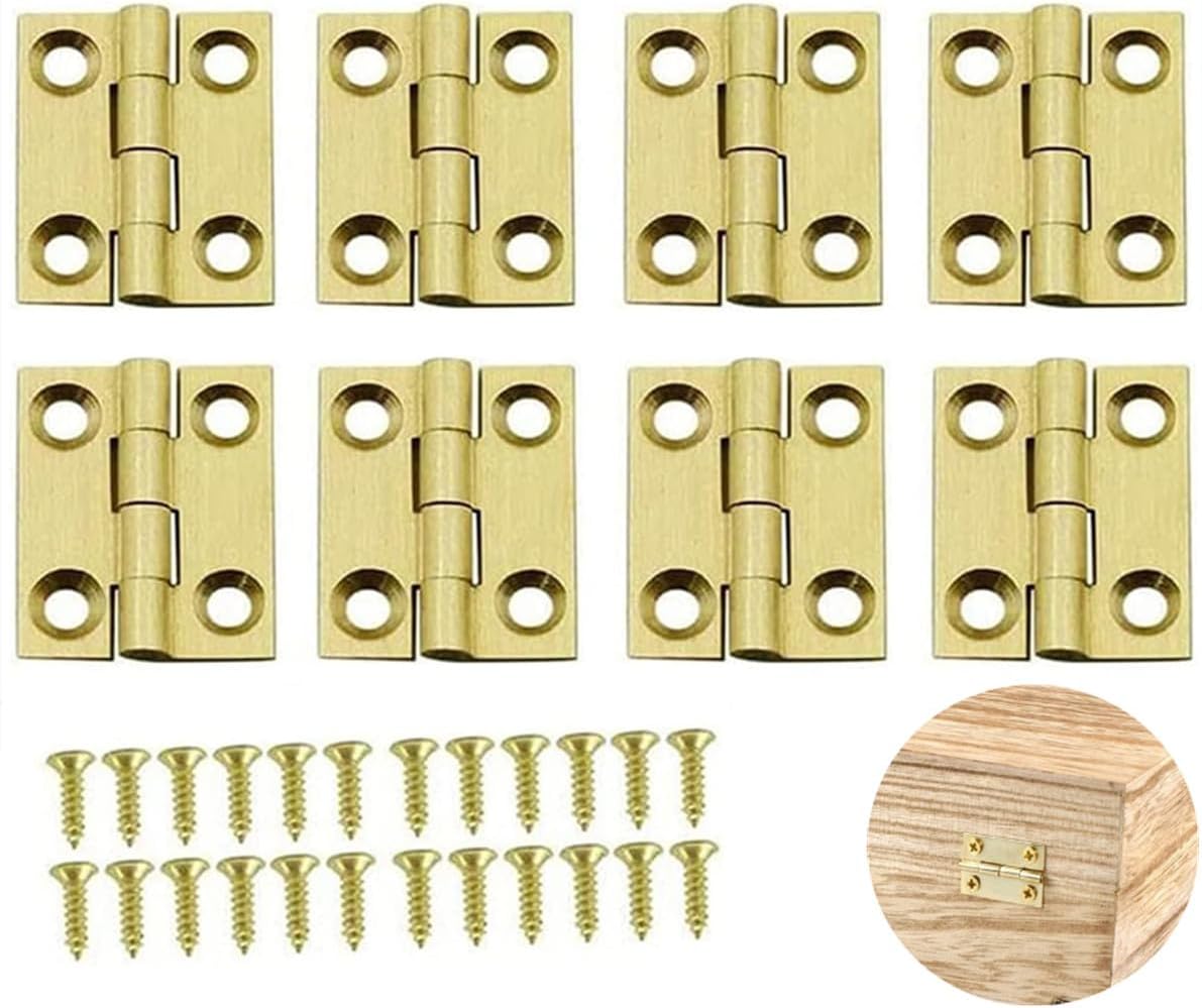 8 Pcs Mini Brass Hinges, Retro Jewelry Box Mini Hinges, Wooden Crafts ...
