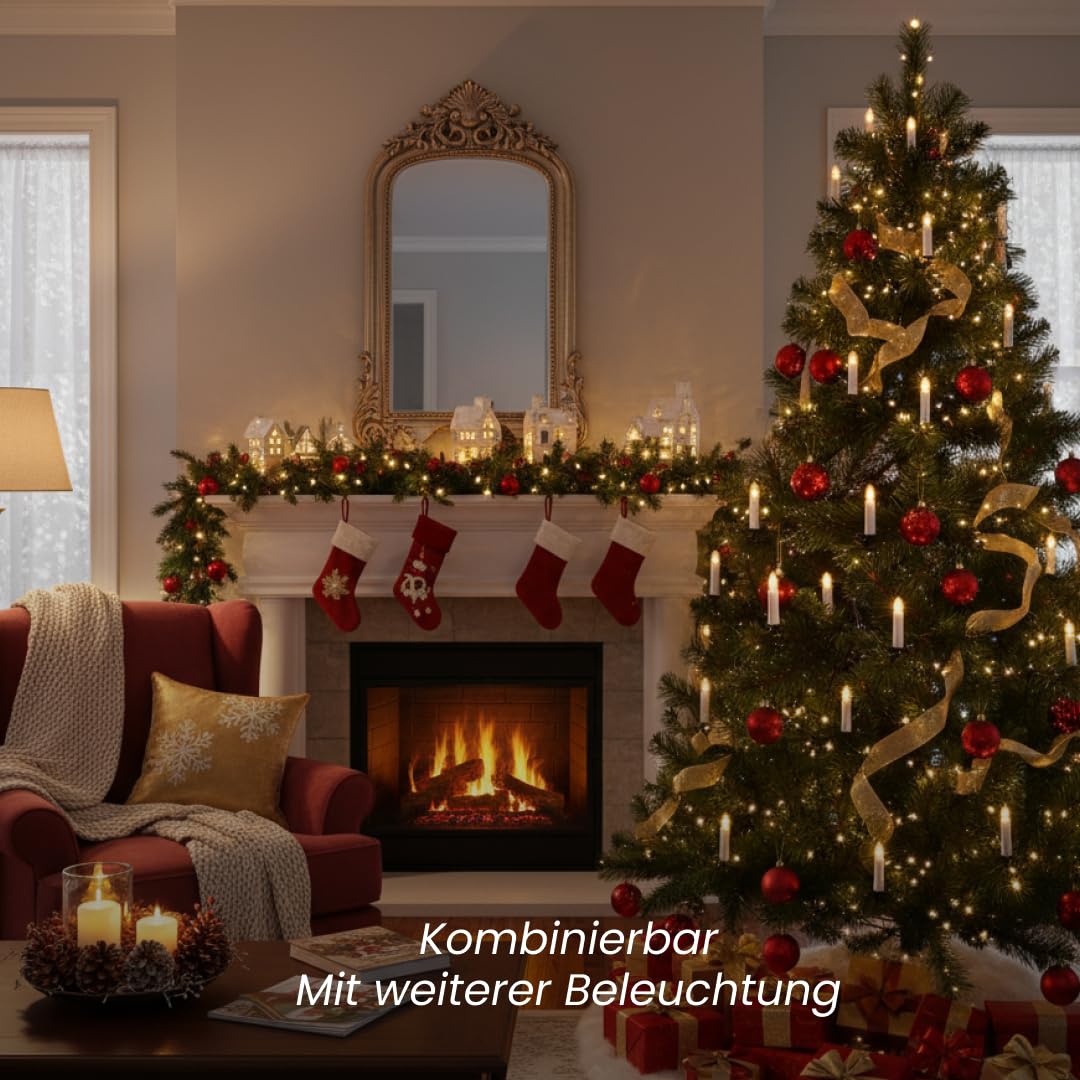 Best Season LED-Kerzenkette 25er Indoor warmweiß 18m