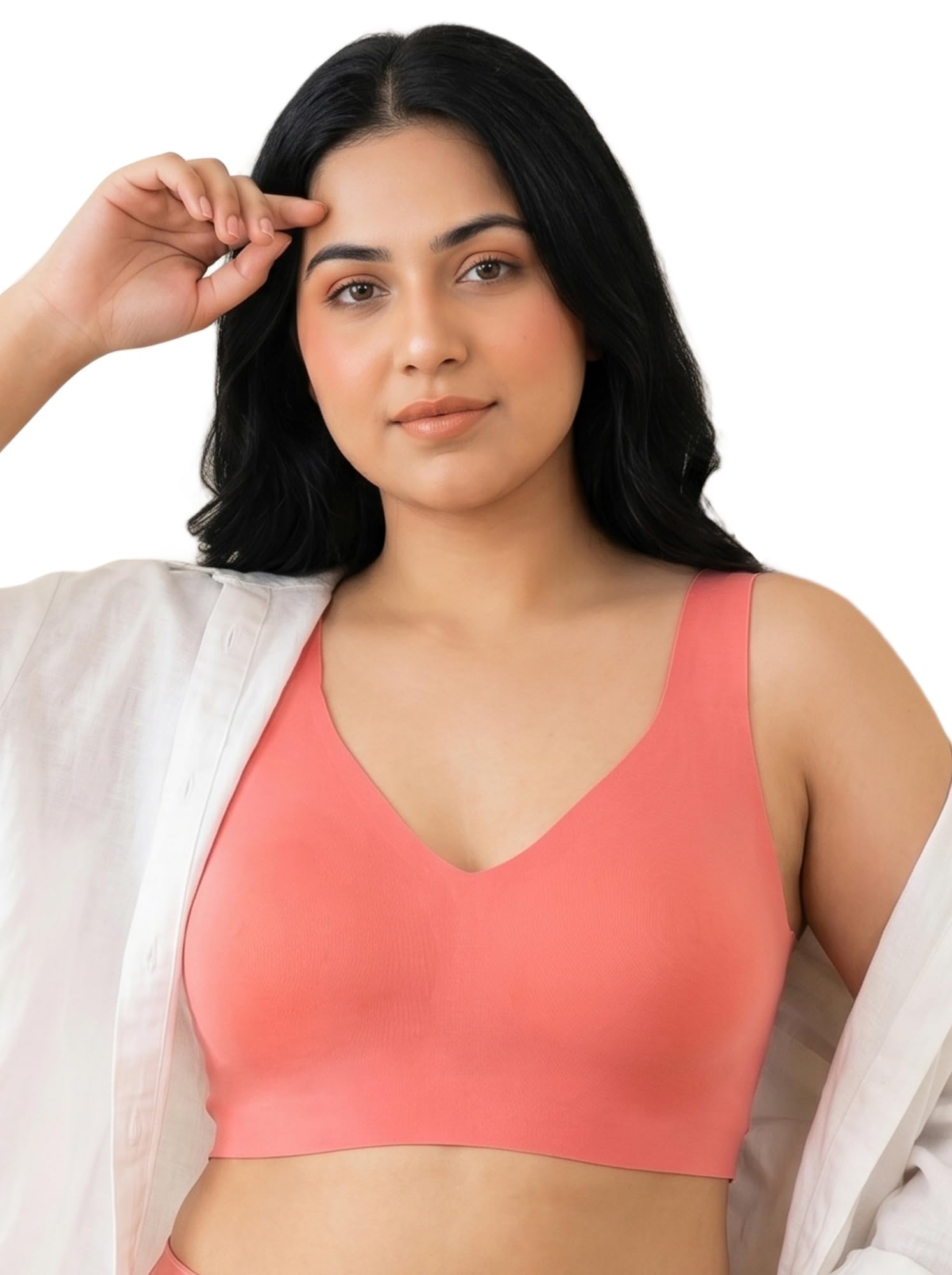 intimist Cotton Non-Padded Plus-Size Bonded Bra for Women | Full Coverage | Hidden Concealer | Breathable 100% Cotton Feel | Broad Side Wings | Wire-Free | Elastic Free | Seamless Finish | Pack of 1-picture-47