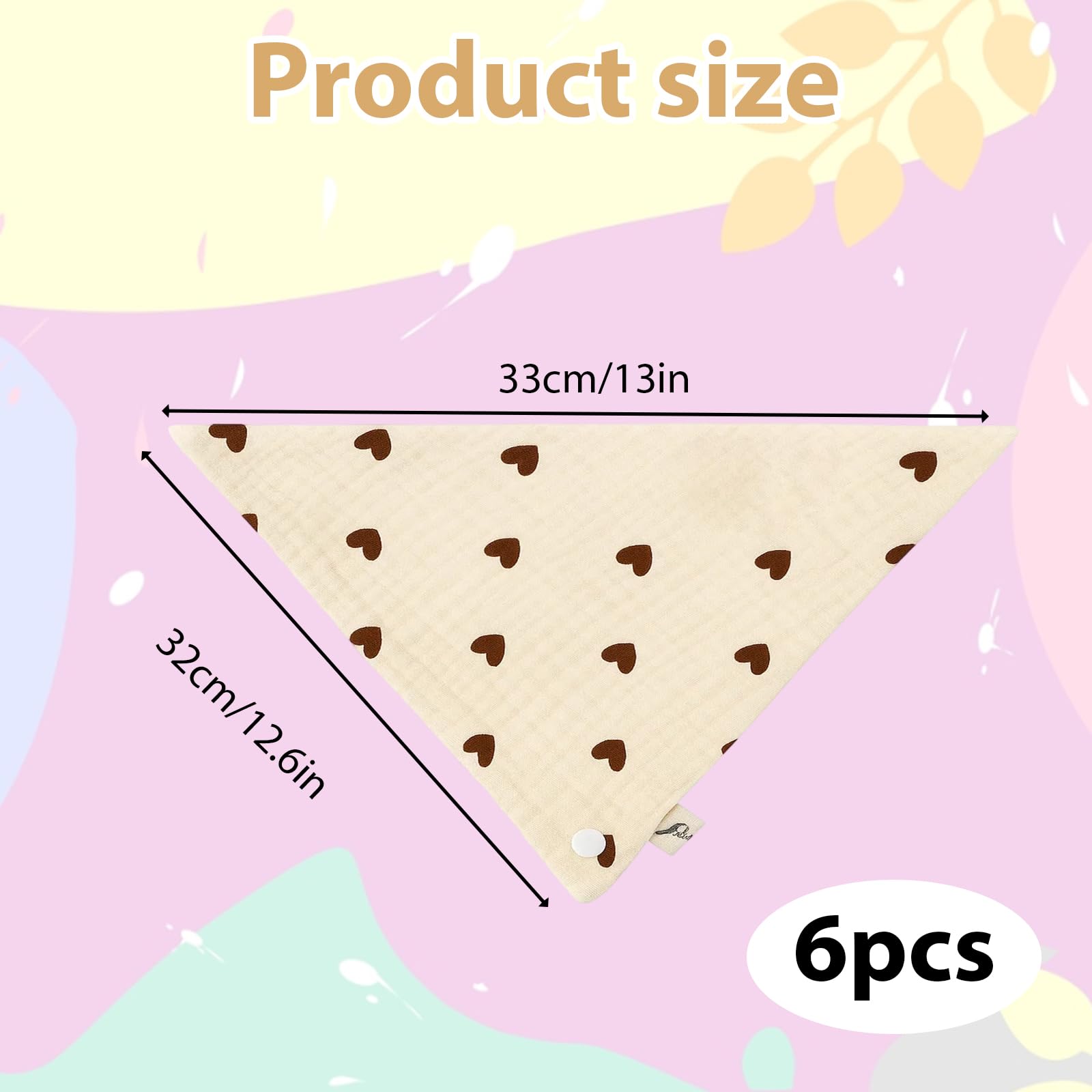 6 Pack Baby Bibs, Soft Cotton Dribble Bibs for 0-6 Months, Adorable Designs for Newborns Infants and Toddlers - Image 2