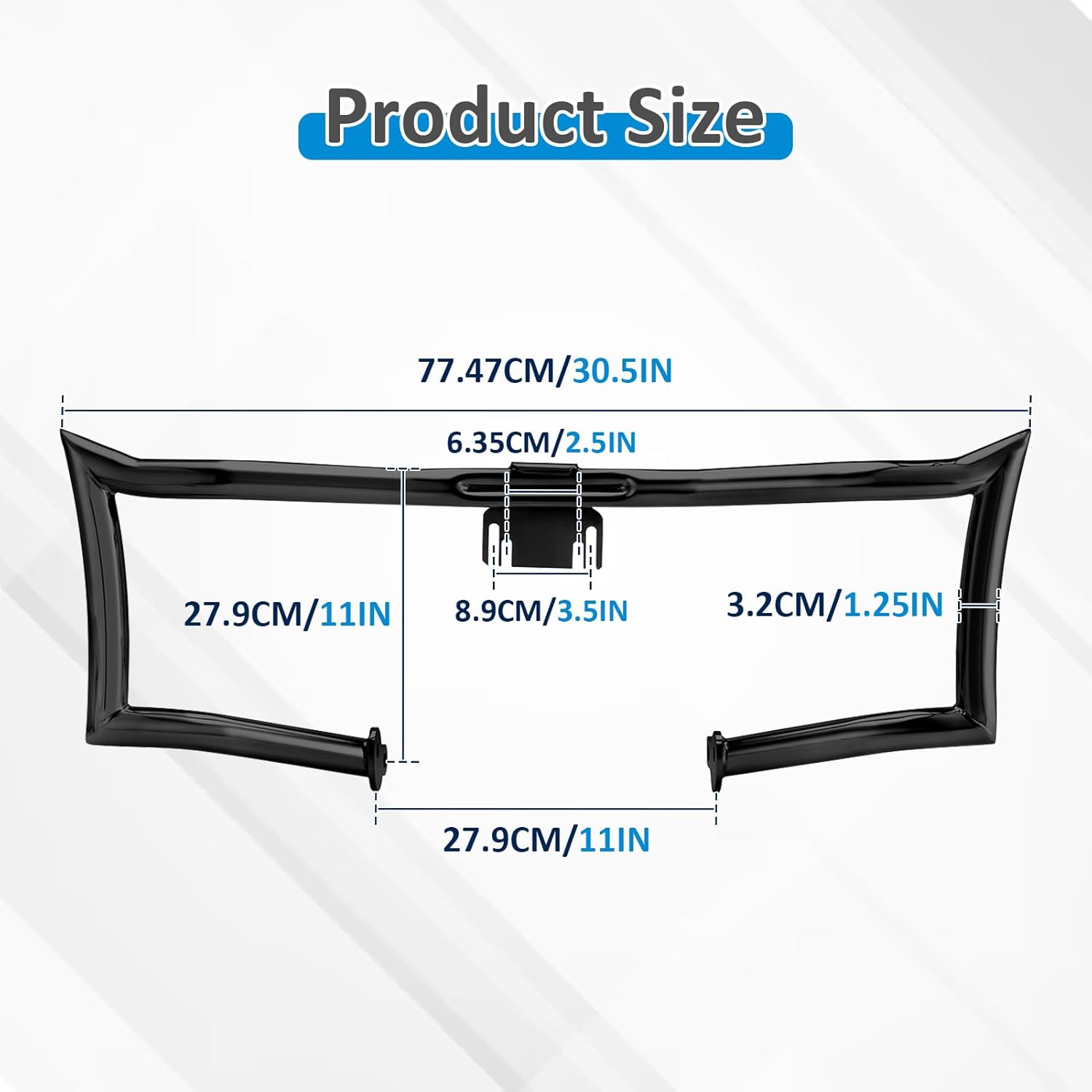 Wsays Highway Crash Bar Front Engine Guard 1.25" Diameter Compatible with Harley Touring Street Electra Road Glide Road King 2009-2023 Without Lower Fairing, Gloss Black
