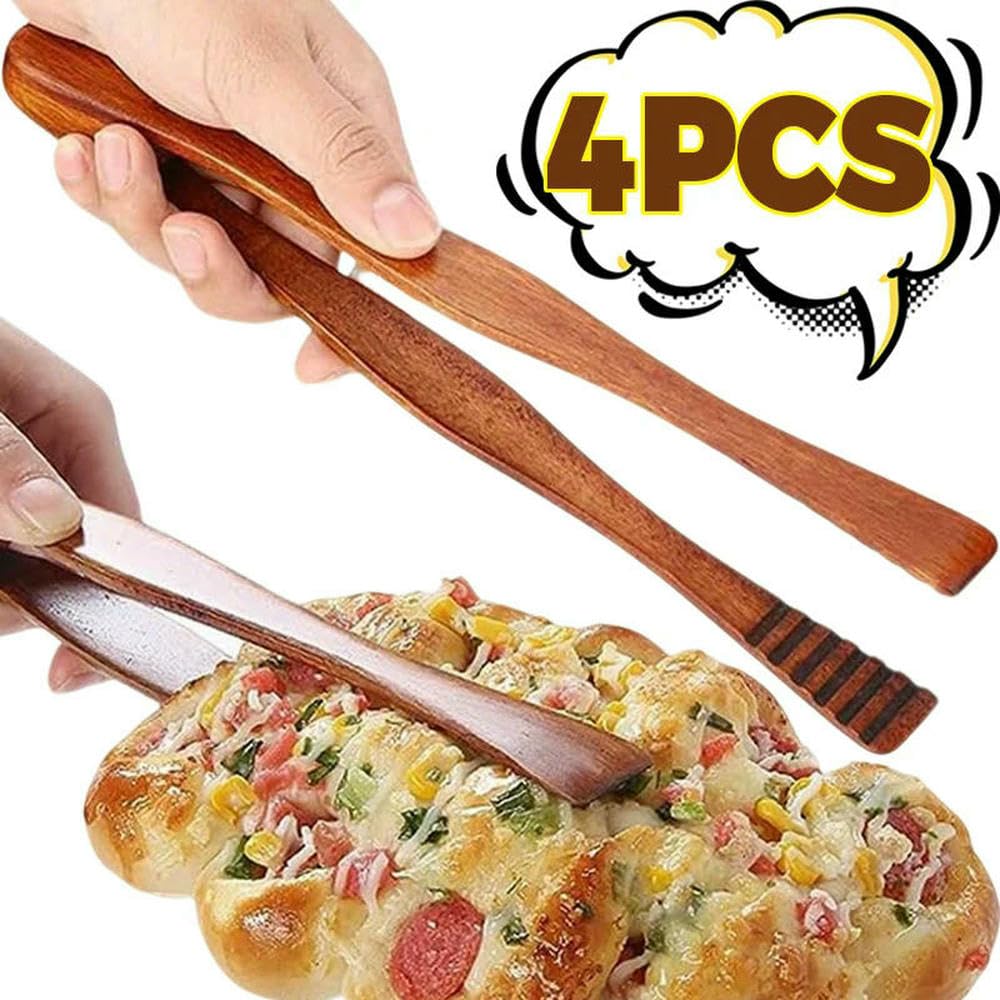 GLDFW - Pinzas de cocina de madera resistentes a altas temperaturas, pinzas para bolsas de té, manipulación de barbacoa, tostadora, tocino, azúcar, herramienta de hielo