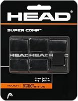 HEAD Super Comp Tennis Overgrip 3-Pack - Tacky Racquet Grip Tape for Enhanced Control & Sweat Absorption