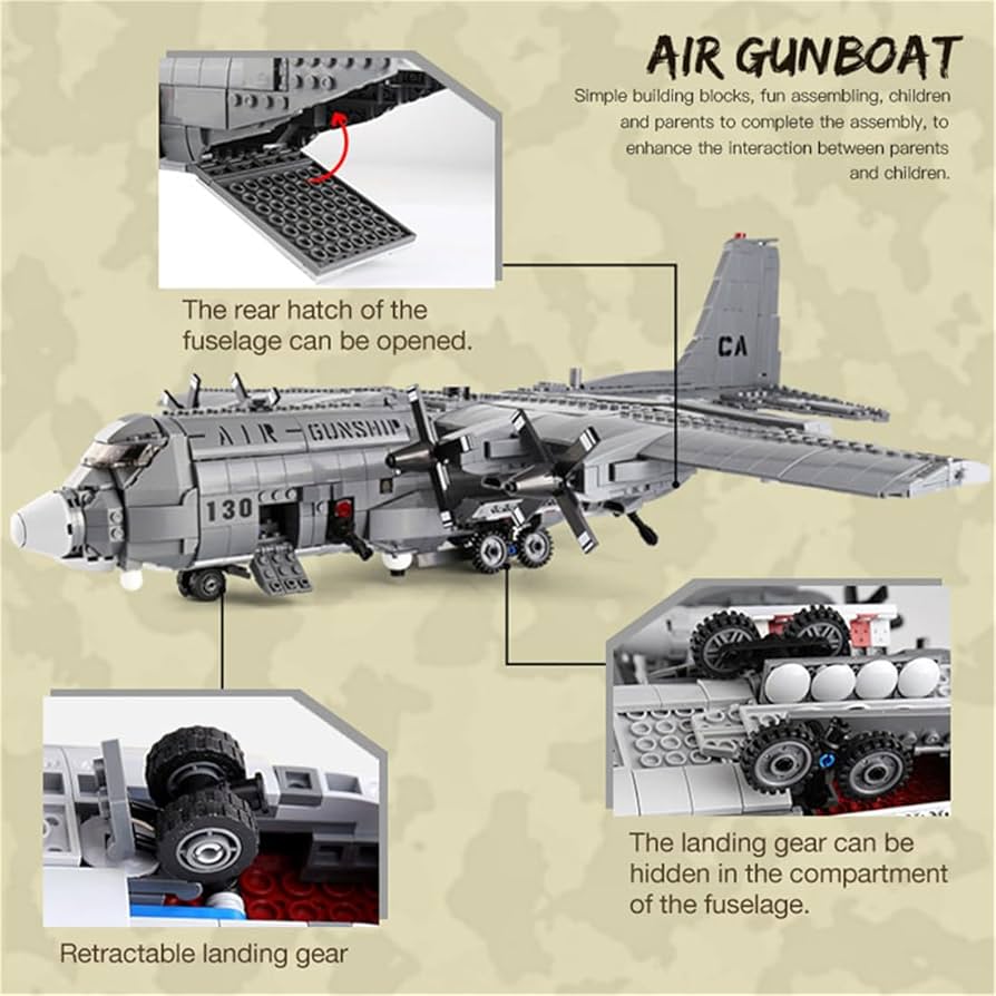 AC-130 プラモデルキット Amazon.com: MEOA AC130 WW2 Military Airplane Building Sets