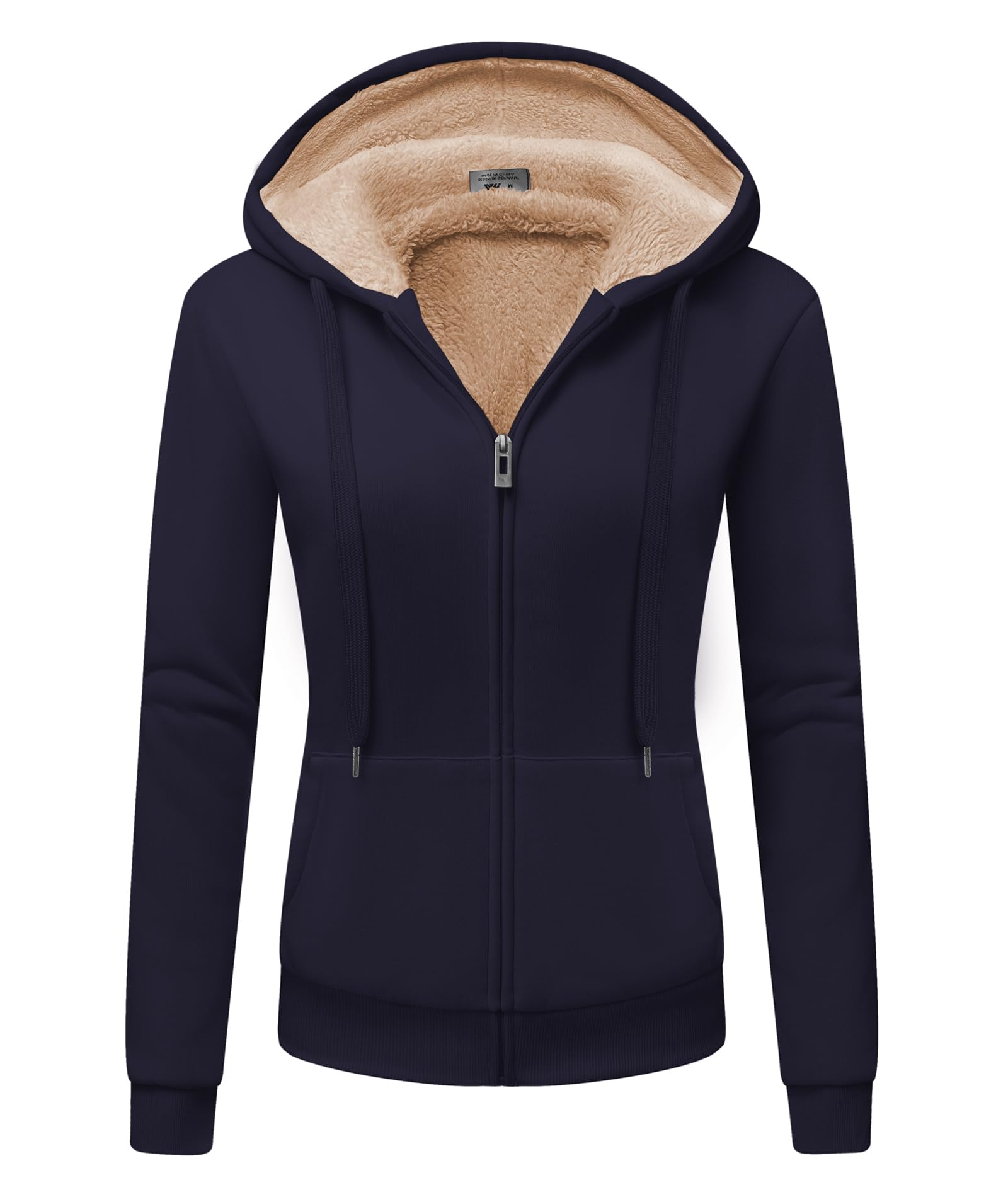 GEEK LIGHTING Felpa Donna con Cappuccio Foderata in Pile Calda Giacca Invernale con Zip Felpa Pile Donna Teddy Hoodie con Cerniera Sweatshirt Inverno Autunno S-2XL