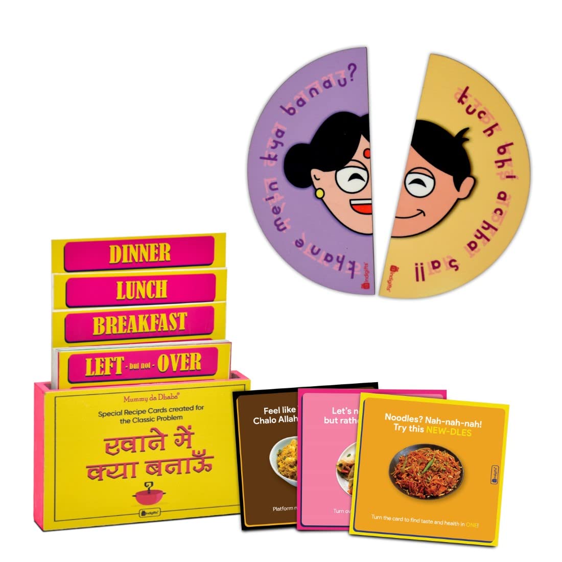 Indigifts Round Fridge Magnet for Home Décor Recipes Cards | Separate in Two Piece |Gift for Mother, Mother in Law, Maa (Multi)