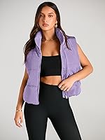 Vista 3 de AUTOMET Chaleco acolchado para mujer, sin mangas, para invierno, ropa de abrigo, cálida, acolchada, ligera, cuello alto, con bolsillos