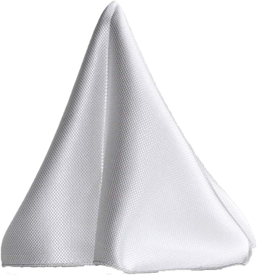 Royal Silk Deluxe White Silk Jacquard Pocket Square Premium 34-Momme, 6-Ply Silk - 100% Silk