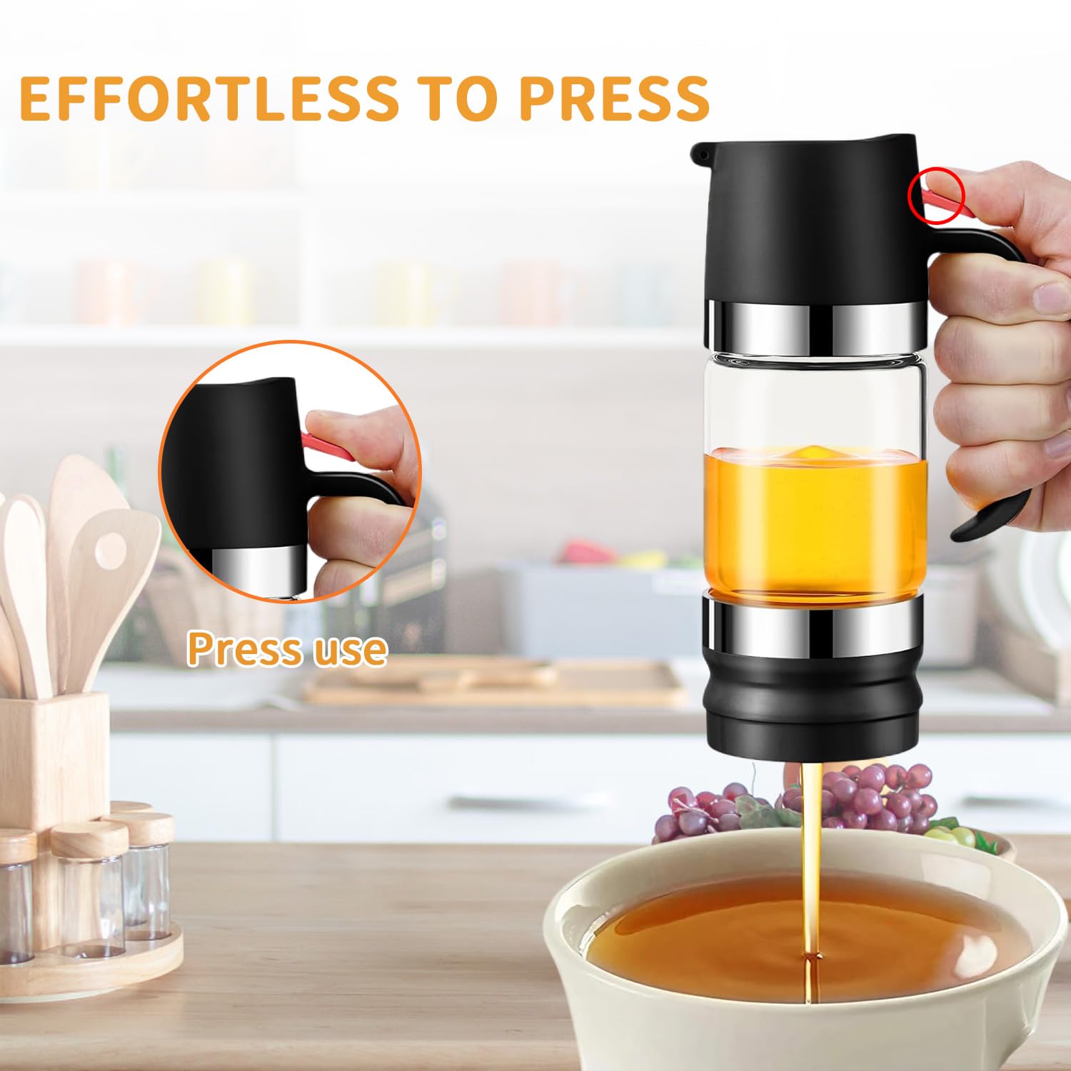 Distributeur De Miel En Verre Borosilicate 300ml - Anti-goutte Avec Poignée - Pour Sirop, Confiture, Café - Lavable Au Lave-vaisselle
