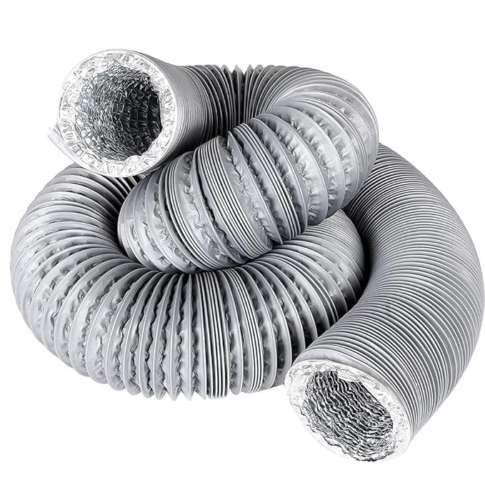 Seavy 4" 32 Ft PVC Flexible Duct/Insulated Duct/Chimney Duct/Duct/Exhaust Duct/Aluminum Duct/Cowl with mesh/Inline duct ventilation system accessories (4 INCH, 32 FT)-picture-29