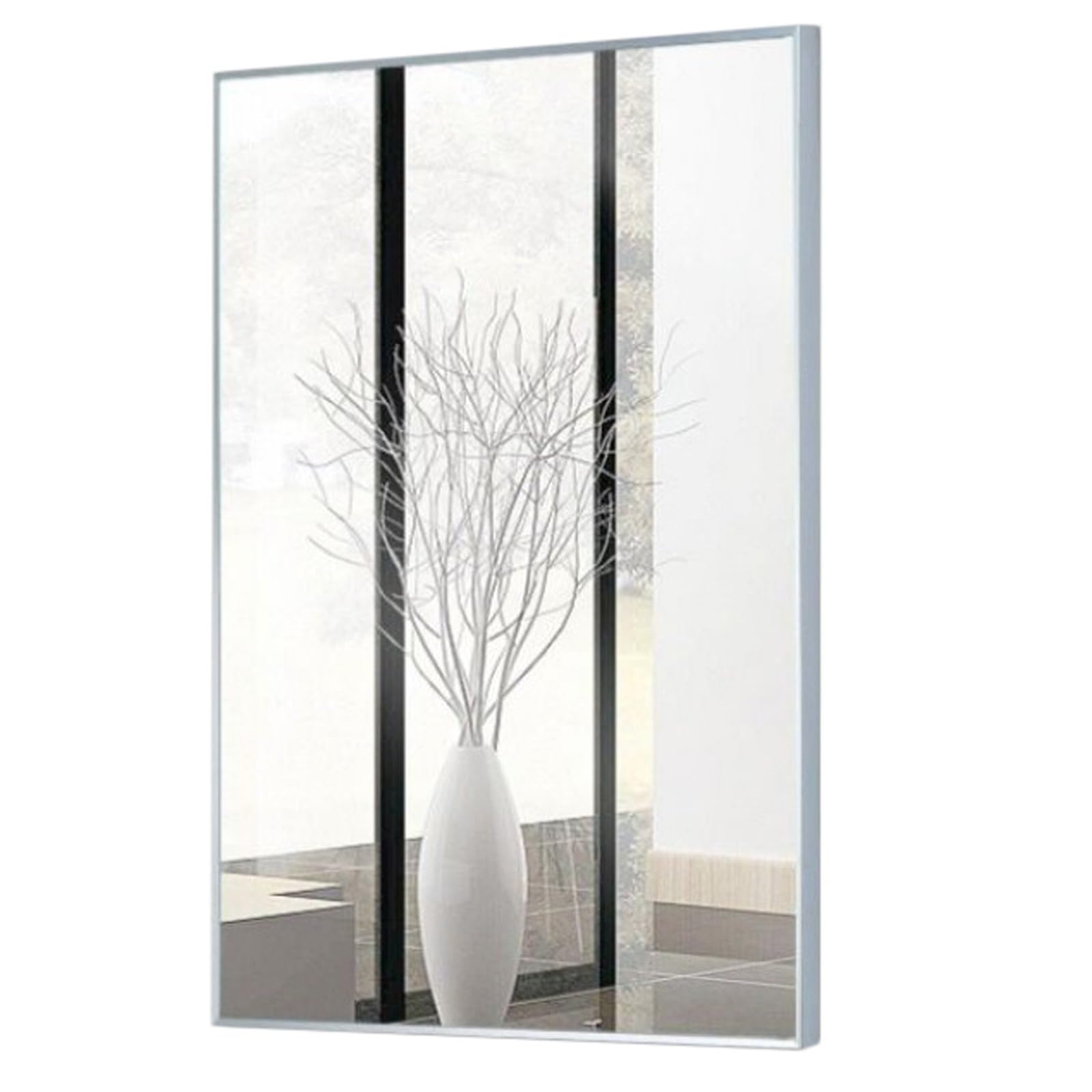 FGXHHS Rectangle Vanity Mirror Makeup Without Distortion with Metal Frame for Restroom Entryway Hallway Bathroom over Sink(Silver,80x180 cm)