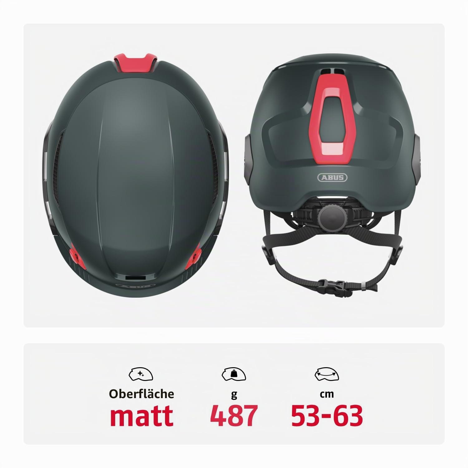 ABUS Industriekletterhelm Spector - belüfteter Bauhelm und Bergsteigerhelm nach EN 397 und EN 12492 - für Sicherheit bei Höhenarbeiten, auf der Baustelle und in der Industrie - Titan