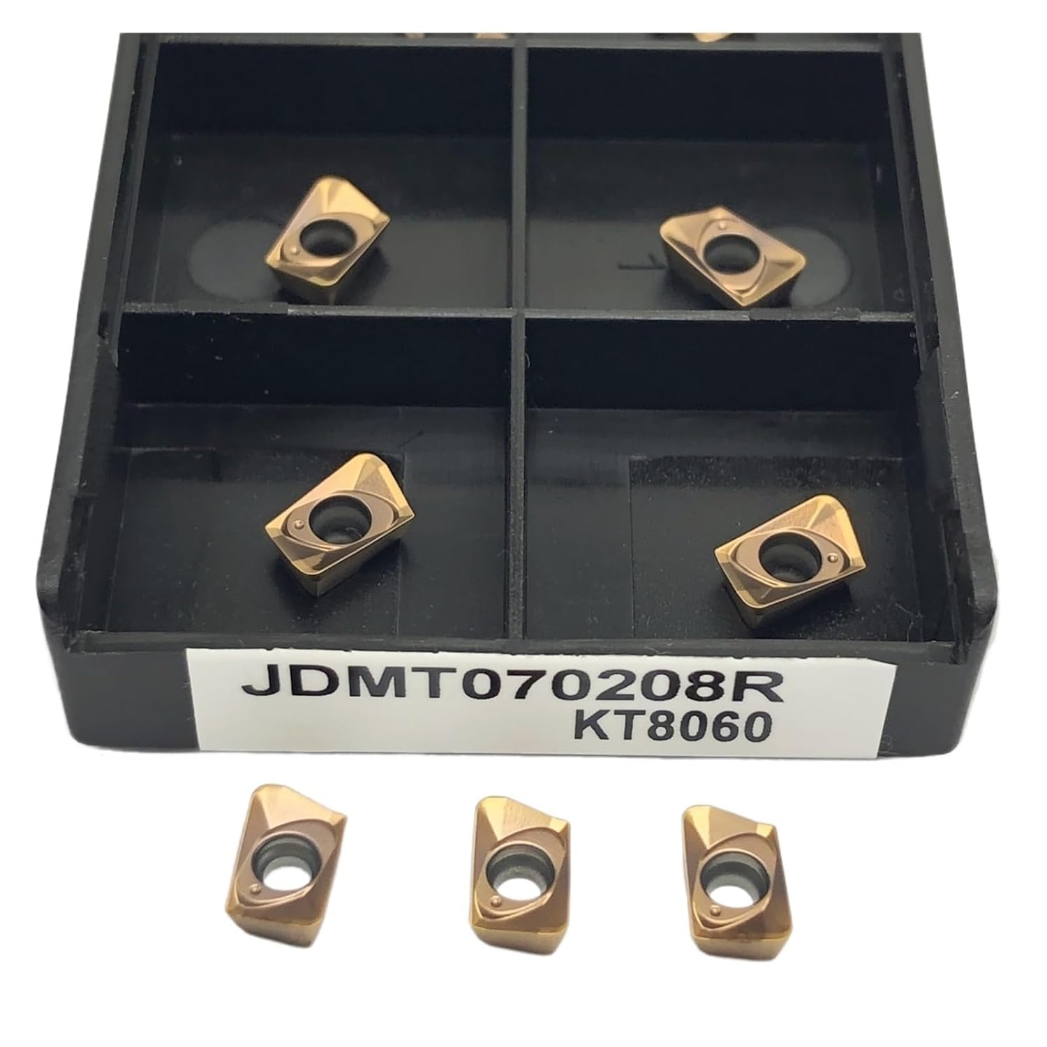 Carbide Turning Inserts 10PCS JDMT070204R JDMT070208R Hard Alloy Blades External Turning Tool Applies to Stainless Steel and(JDMT070208R KT7030)