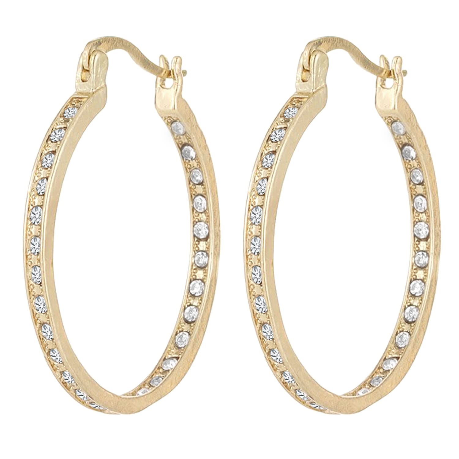 Peora American Diamond Studded Gold Plated Hoop Earrings Fashion Jewellry Gift For Girls & Women (B0BZNP3CN3) Amazon Price History, Amazon Price Tracker
