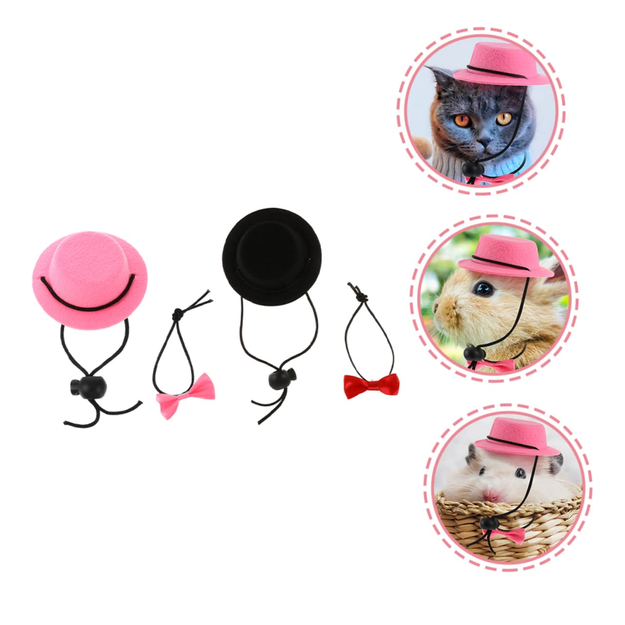 SUPVOX 4 Set Set Di Cappelli Per Animali Domestici Accessori Per Conigli Accessori Per Rettili Cappello Rettile Cane Collare Da Cucciolo Tè Da Coniglio Mini Decorare Stoffa
