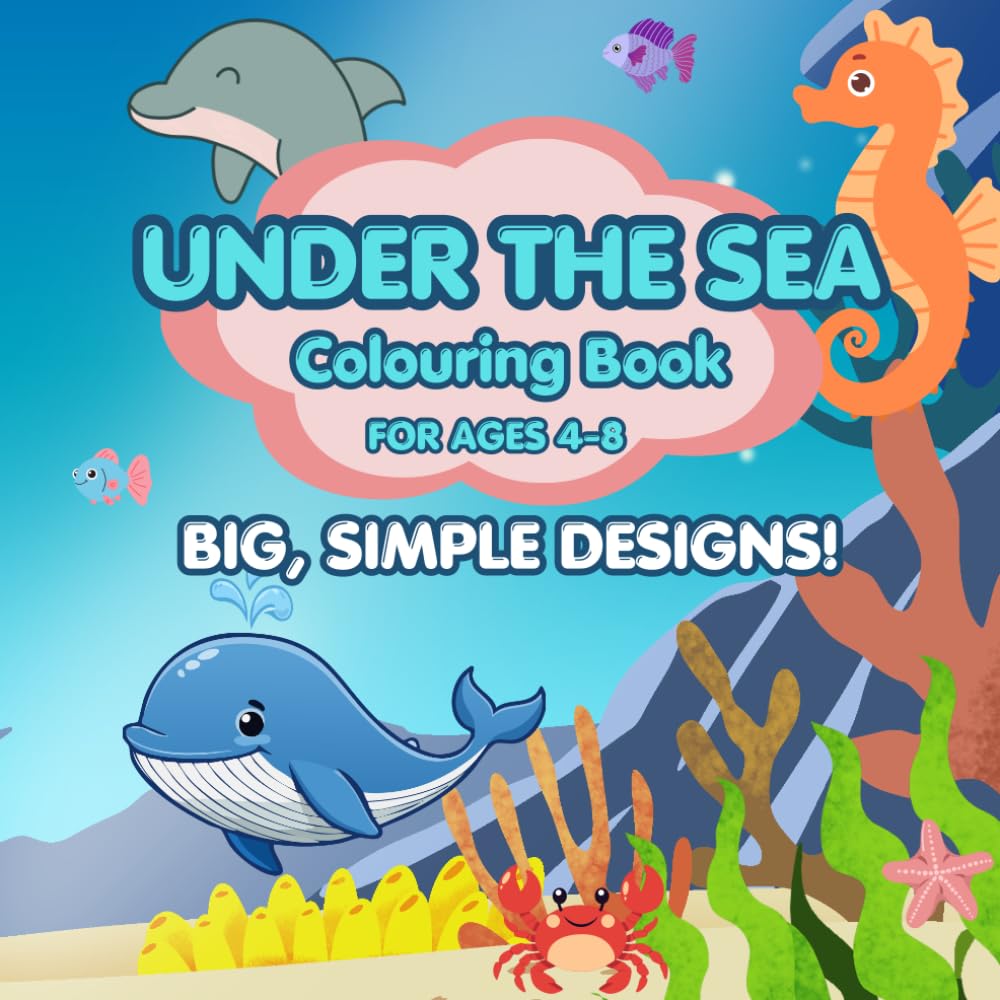 under the sea colouring book for kids ages 4-8
