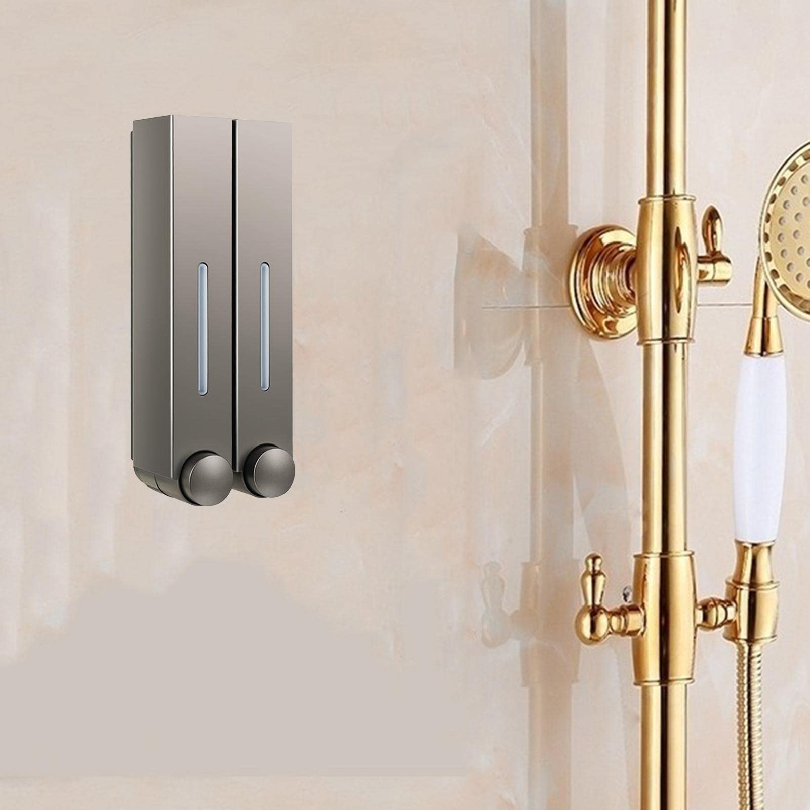 Dispensador de Jabón de Plástico para Montaje en Pared con Depósito, Ventana de Visualización. Ideal para Oficinas, Restaurantes, Aseos Y Baño,