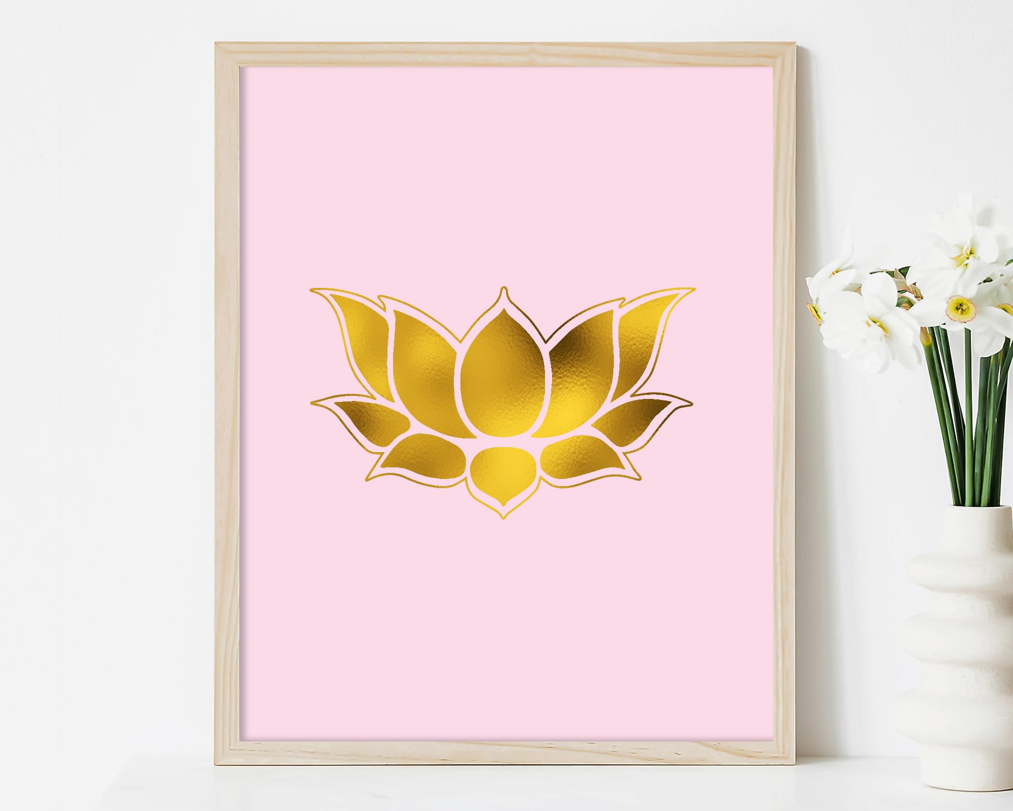 Amazon.com: Folio Creations Lotus Flower Gold Foil Art Print. 36