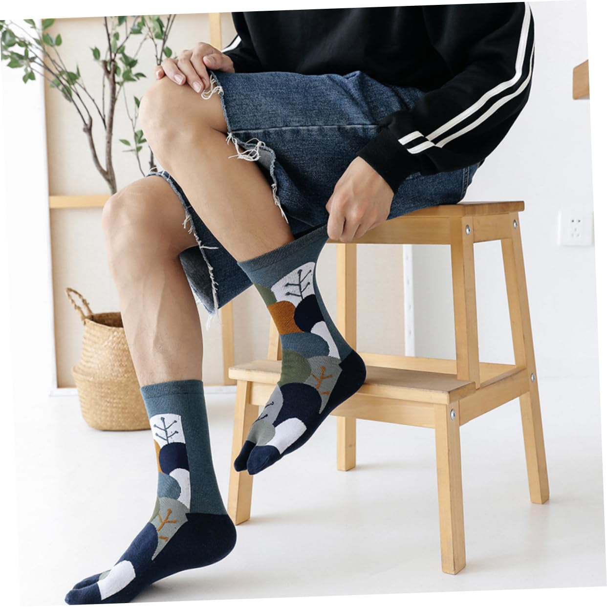 SHERCHPRY 10 paia di calze antiscivolo con dita separate da uomo, pantofole alte tabi