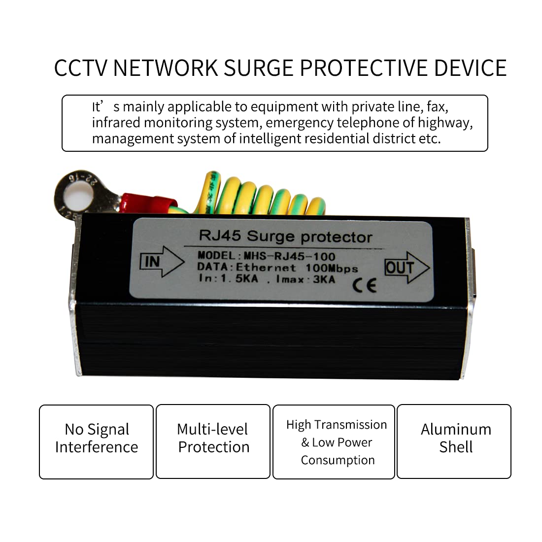 Buy thernet Surge Protector RJ45 100Mbps Network Lightning Protection ...
