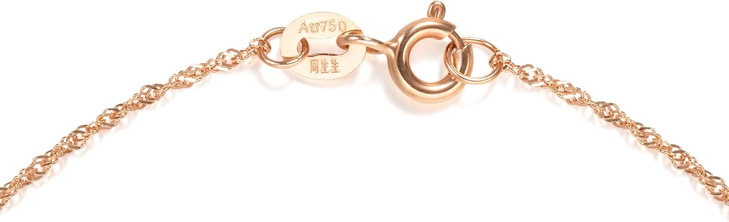 CHOW SANG SANG 18K Solid Gold Rope Chain Necklace for Women 03818N