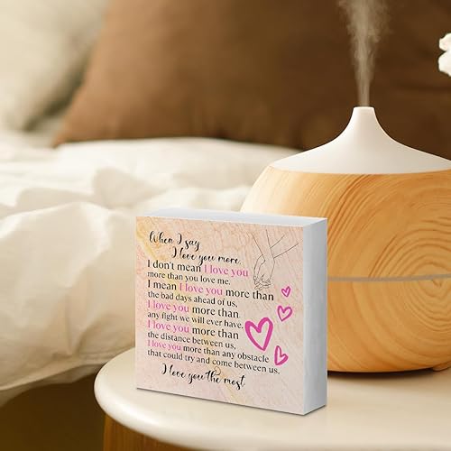 Miniatura 5 de Cartel de madera rústica, regalo romántico para esposa, marido, parejas, decoración de escritorio para granja, hogar, oficina, dormitorio, mesa,