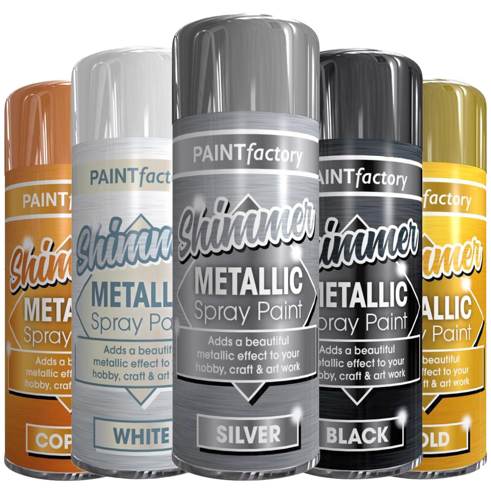 Alezyb Bright Silver - 1 X Metallic Spray Paint 200Ml Multi-Purpose Aerosol Use For Metal And Wooden Furniture, Ornaments, Decorative Items And Much More For Interior & Exterior