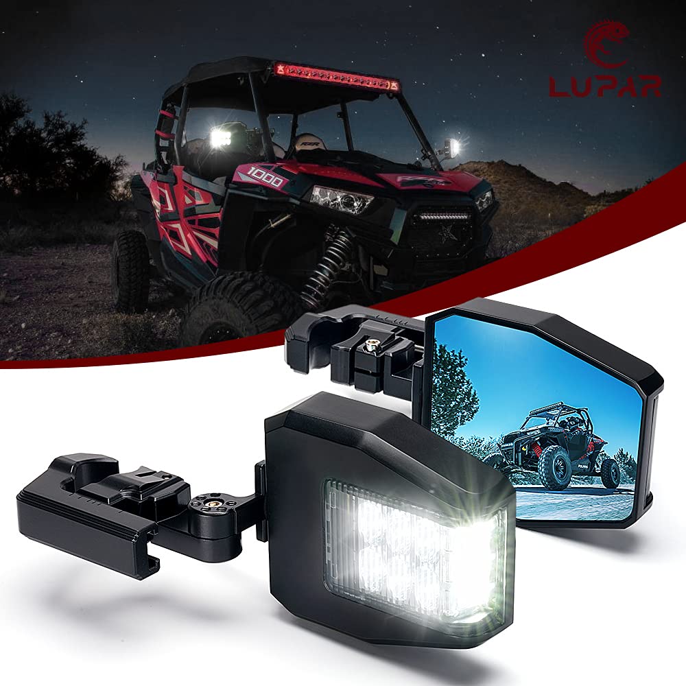 Buy Lupar UTV LED Side Mirror Light, Aluminum RZR Side Rearview Mirrors