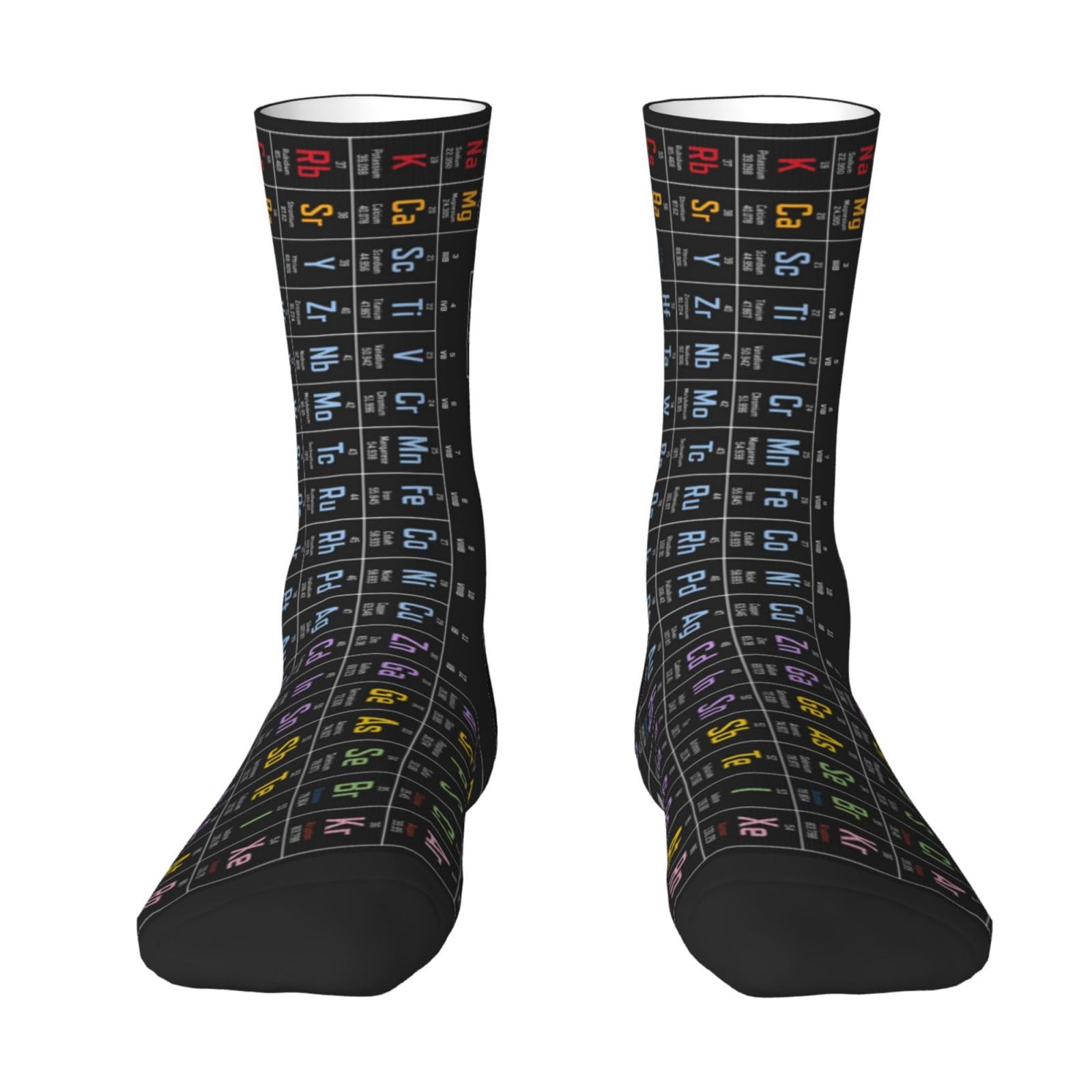 Fwjzdsp Unisex Chemistry Periodic Table Periodic Table Socks Novelty Socks Athletic Calf For Adult Men Women