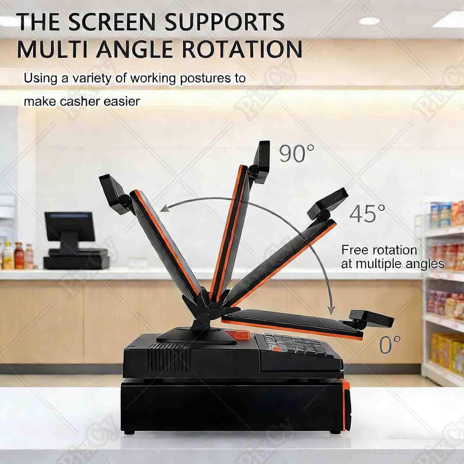 PixCy Cajas Registradoras Comercio,Tpv Comercio Completo,15,6" Touch Screen + 58mm Impresora Térmica + Cajón Automático,Gestión Inventario + Pago Múltiple,Dueños Tiendas/Comerciantes Single