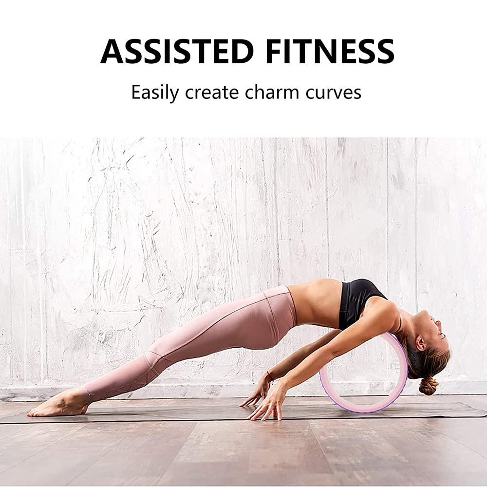 Yoga Ruota Fitness Barella Pilates Pose Backbend Stretching Yoga Roller Prop Ruota Yoga Cerchio Roller per Pilates Mal di Schiena Stretching