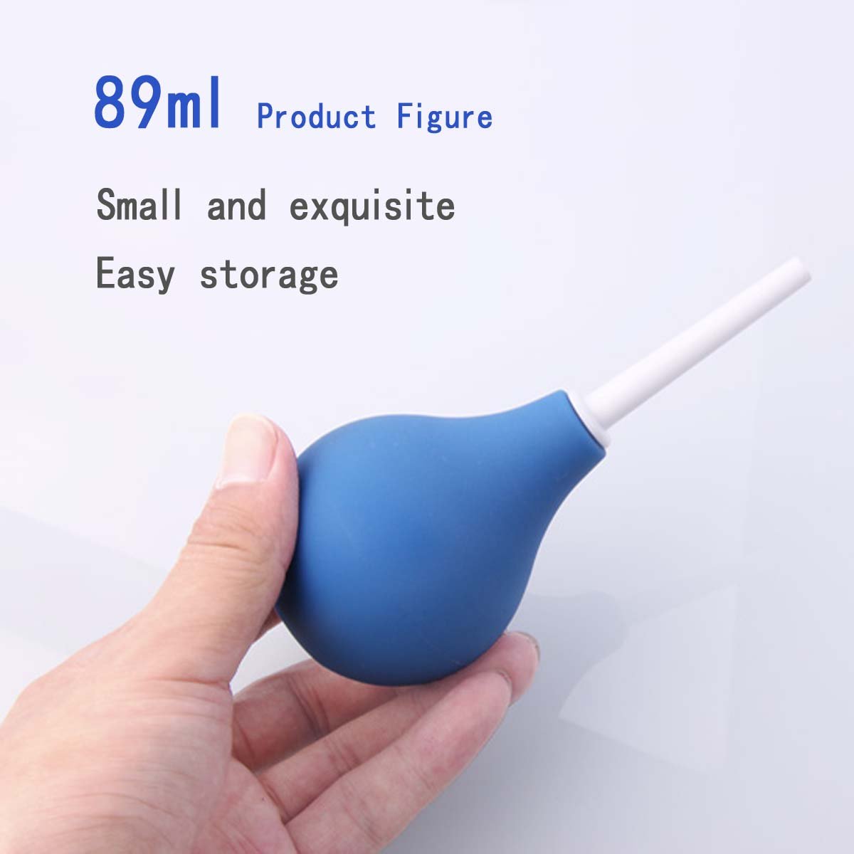 Enema Bulb Clean Anal Vaginal Silicone Douche for Men Women and Men - Comfortable Medical Kits (89ml, Blue)