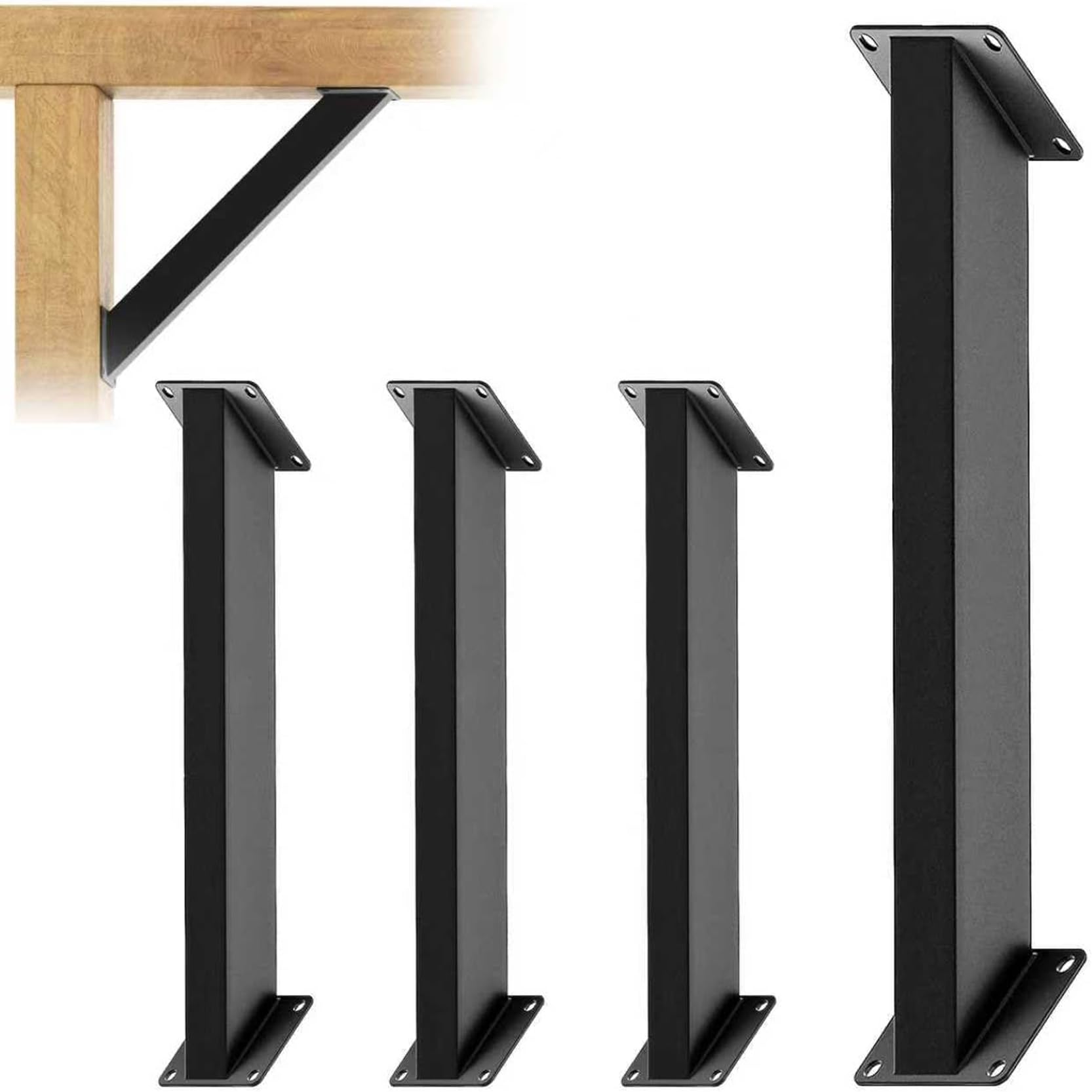 GOUZIBHD Metal 45-Degree Angle Support Brackets 45° Heavy Duty Connector Brace Bracket Kit, Roof Riser Beam Bracket, for Wooden Structure Pergola Patios Cabins
