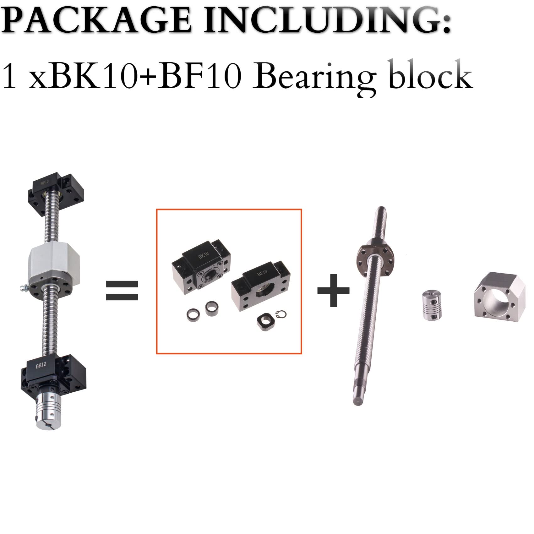 1 lot de supports d'extrémité de vis à billes flottants BK10 BF10 pour supports de roulement à vis à billes SFU1204