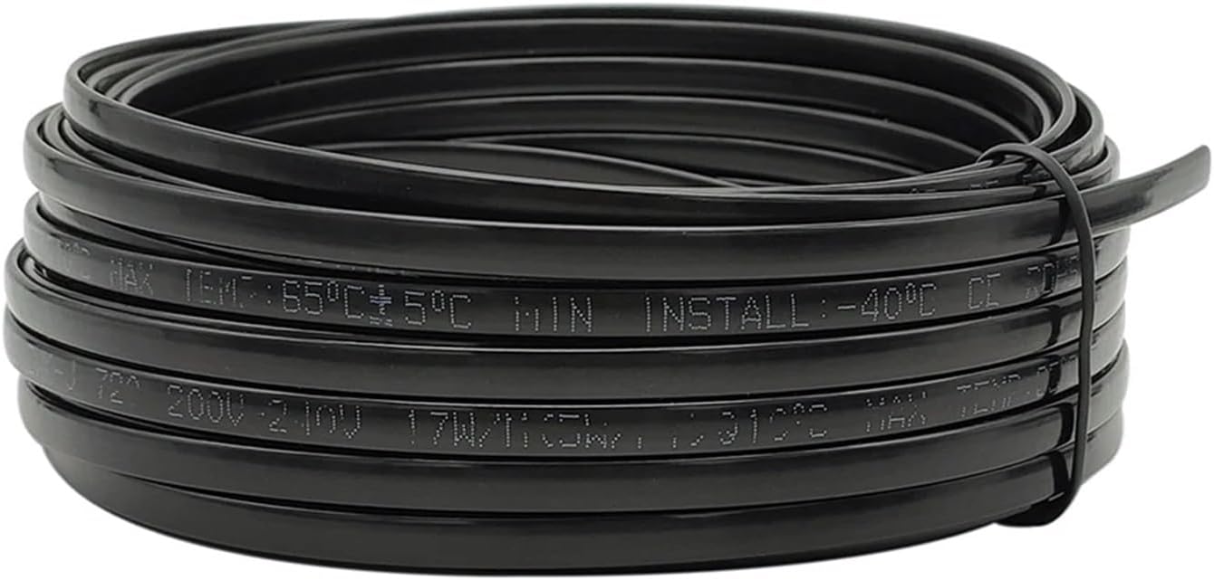 220V 230V 240V No need Controller Water-proof Self Regulating Heating Cable, Prevent Pipe Freeze Heat Trace System(5m)