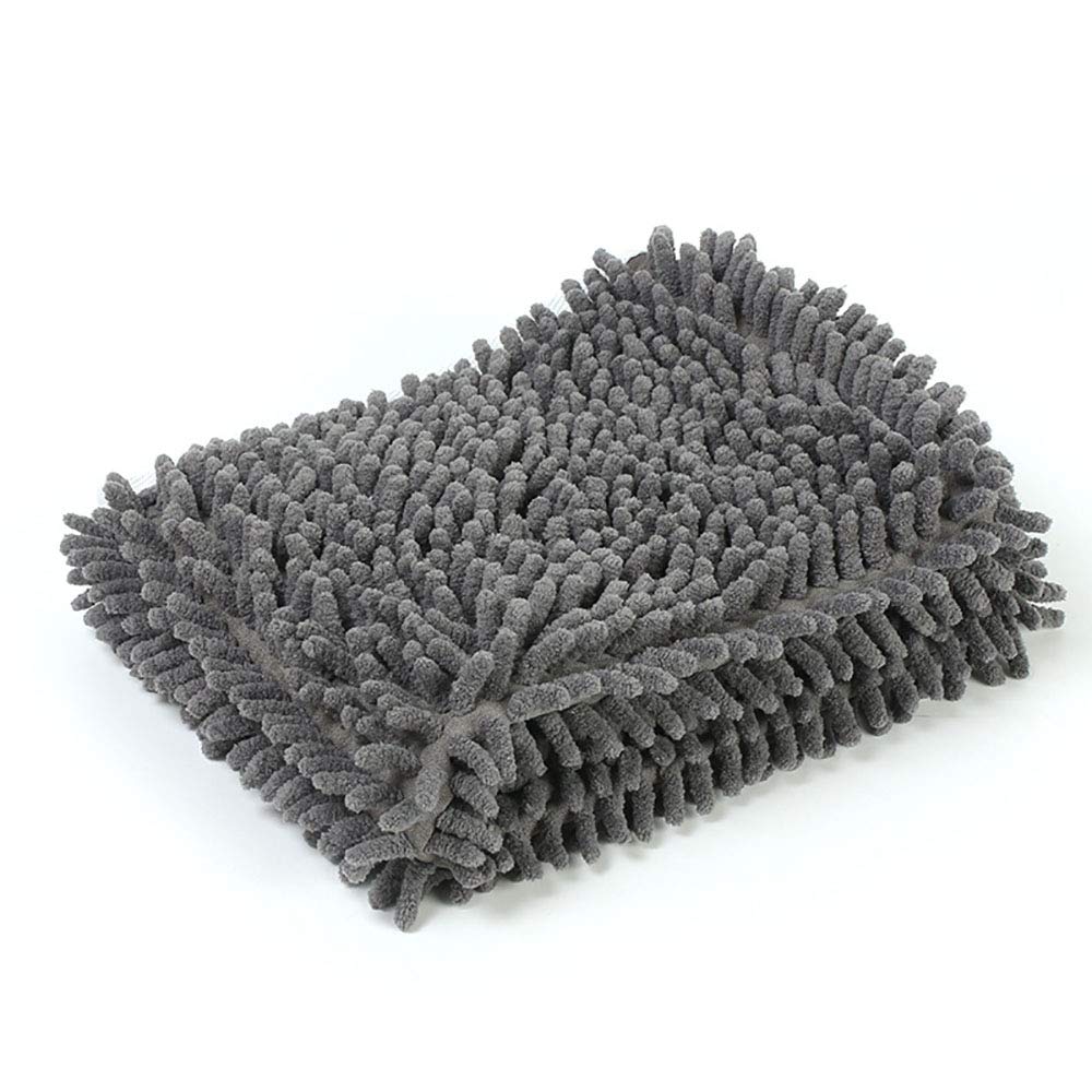 Serviette de Bain Absorbante pour Animaux Serviette en Microfibre Chenille pour Petits Moyens Chiens et Chats 46x20cm
