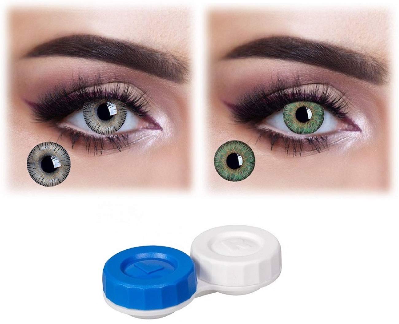 Optify® 2 Pair Dark Green, Dark Grey 0 Power Monthly Contact Lens with Lens Storage Box (B08HLQJ2B5) Amazon Price History, Amazon Price Tracker