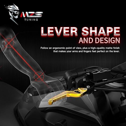 Miniatura 5 de MZS Palancas de embrague de freno de motocicleta doradas ajustables compatibles con CBR 600 F2 F3 F4I 91-06 / CB599 CB600 04-07 / Magna 750 94-03 /