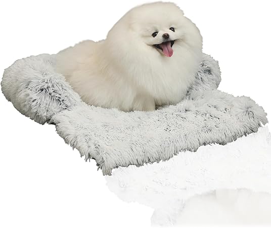 Review Small Dog Bed Warm Protect Sofa Calming Dog Beds Fluffy Plush Couch Beds for Pets Anti Anxiety Small Animals Mat with Removable Washable Cover for Cats (White) Review Small Dog Bed Warm Protect Sofa Calming Dog Beds Fluffy Plush Couch Beds for Pets Anti Anxiety Small Animals Mat with Removable Washable Cover for Cats (White)