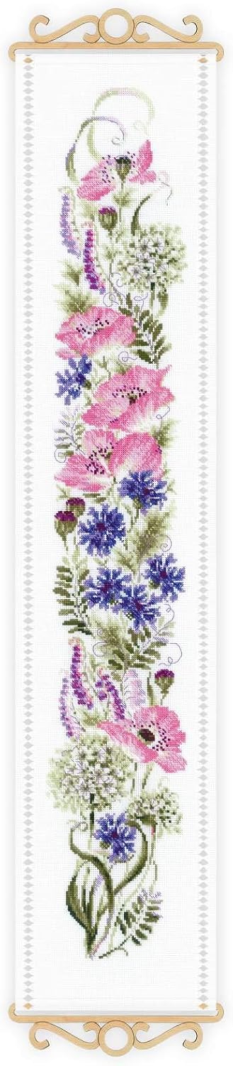 RIOLIS Cross Stitch Kit - 1866 - Flower Assortment, Multicoloured, 19cm x 90cm