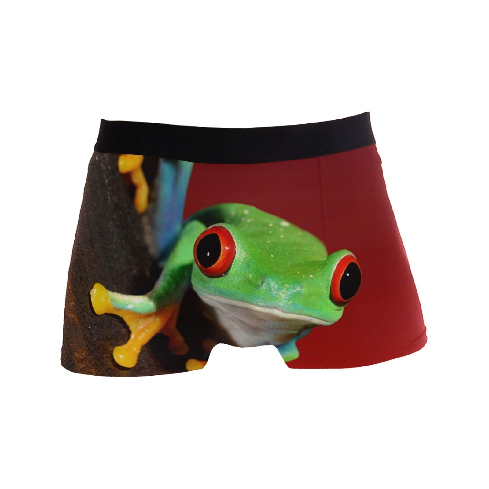 Linomo Men's Multicoloured Boxer Briefs Cute Animal Frog Boxers Shorts Underwear Underpants