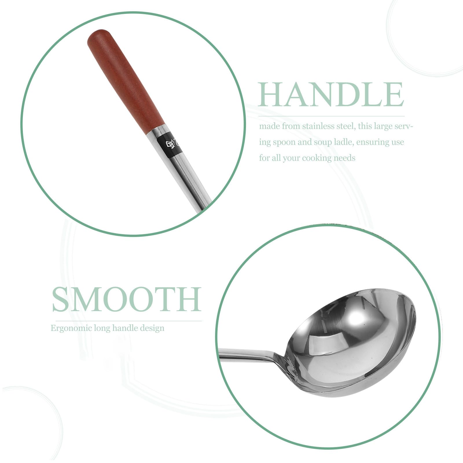 Cuchara Grande de Acero Inoxidable para Cocinar con Mango Ergonómico Cucharón Resistente para Servir Sopas Salsas y Salteados Utensilio Seguro y Fácil de Limpiar para Cocina