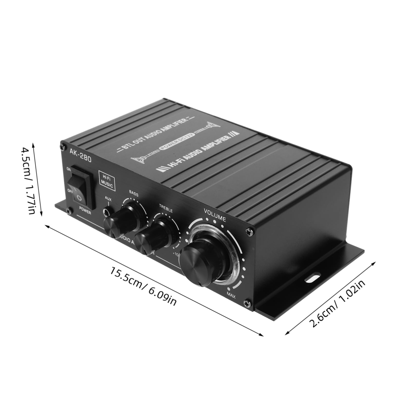 MUCKLILY 12v Portable Mini Amplifier Compact Sound Amplifier for Car and Home Audio for Motorcycles and Enhances Speaker Performance Voice Amplification