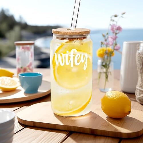 Miniatura 4 de Mason Life Vasos de vidrio con tapas, regalos para ella, tarros de 18 onzas, regalos de San Valentín para esposa de parte del marido, regalos para