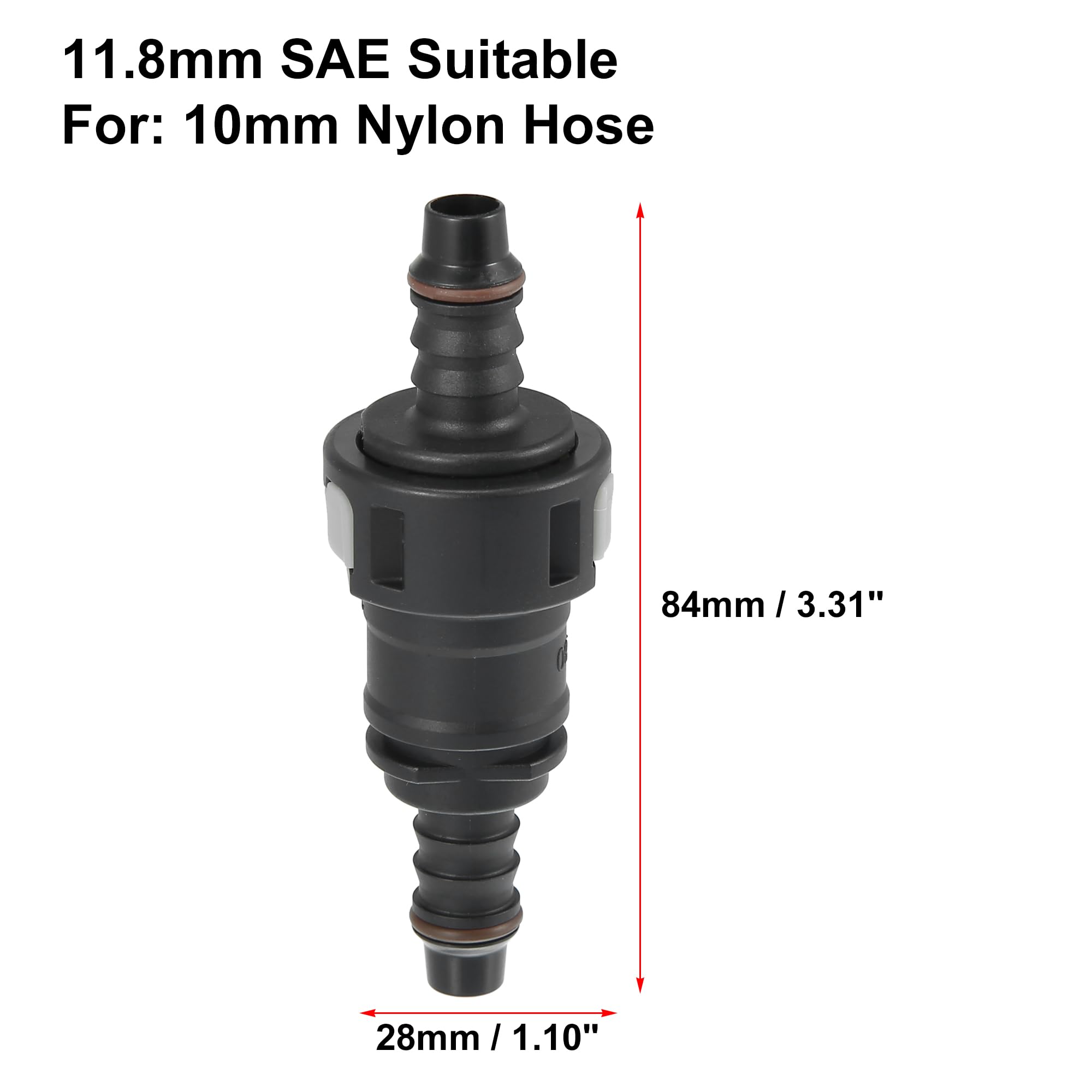 Kraftstoffleitungs-Schnellverschluss 90° – 3/8" Auf 1/4", Kunststoff, Grau (2 Stück), Für Dichtigkeitstests