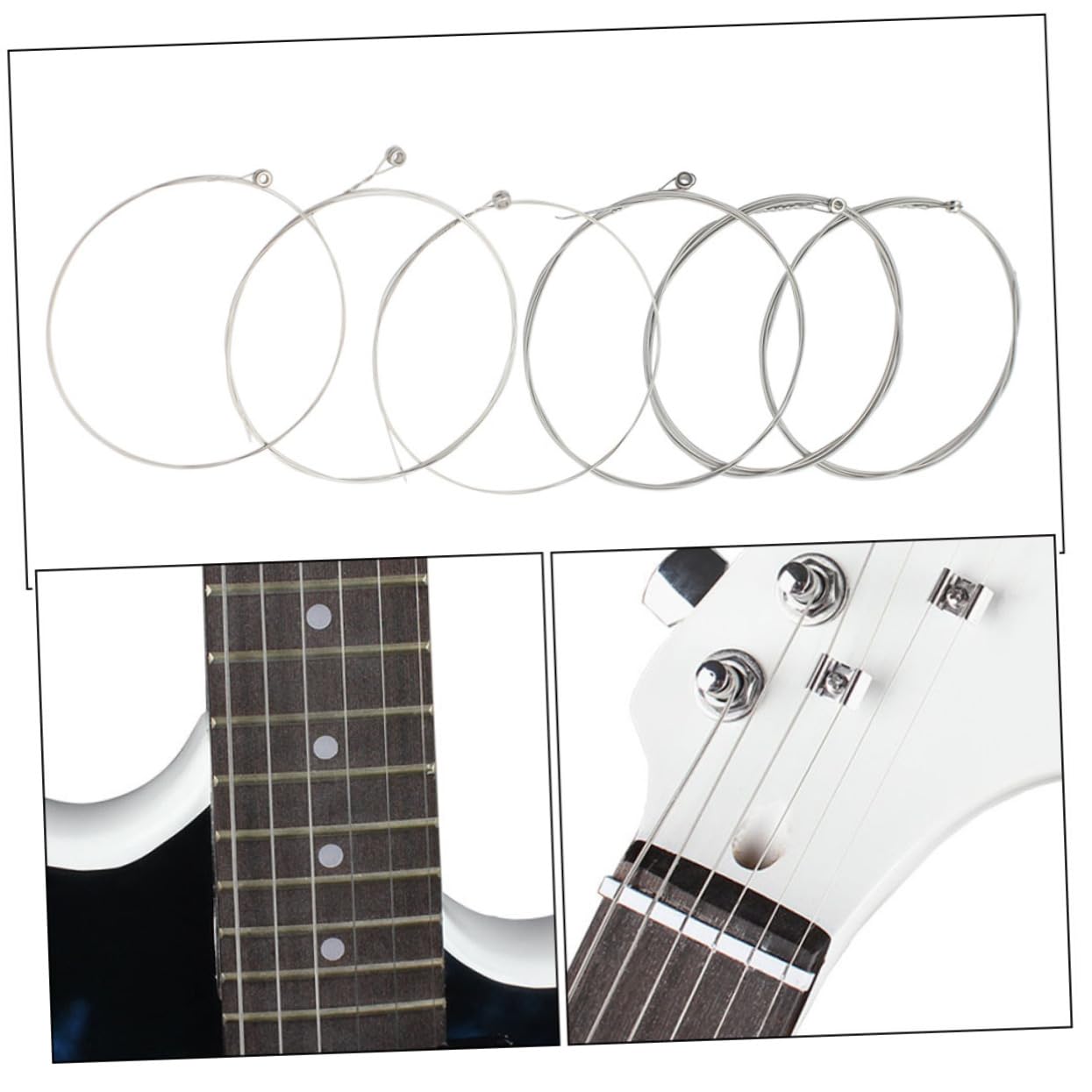GOOHOCHY Stainless Steel Electric Guitar Strings Guitar String Replacement Set High Durability for Beginners and Pros