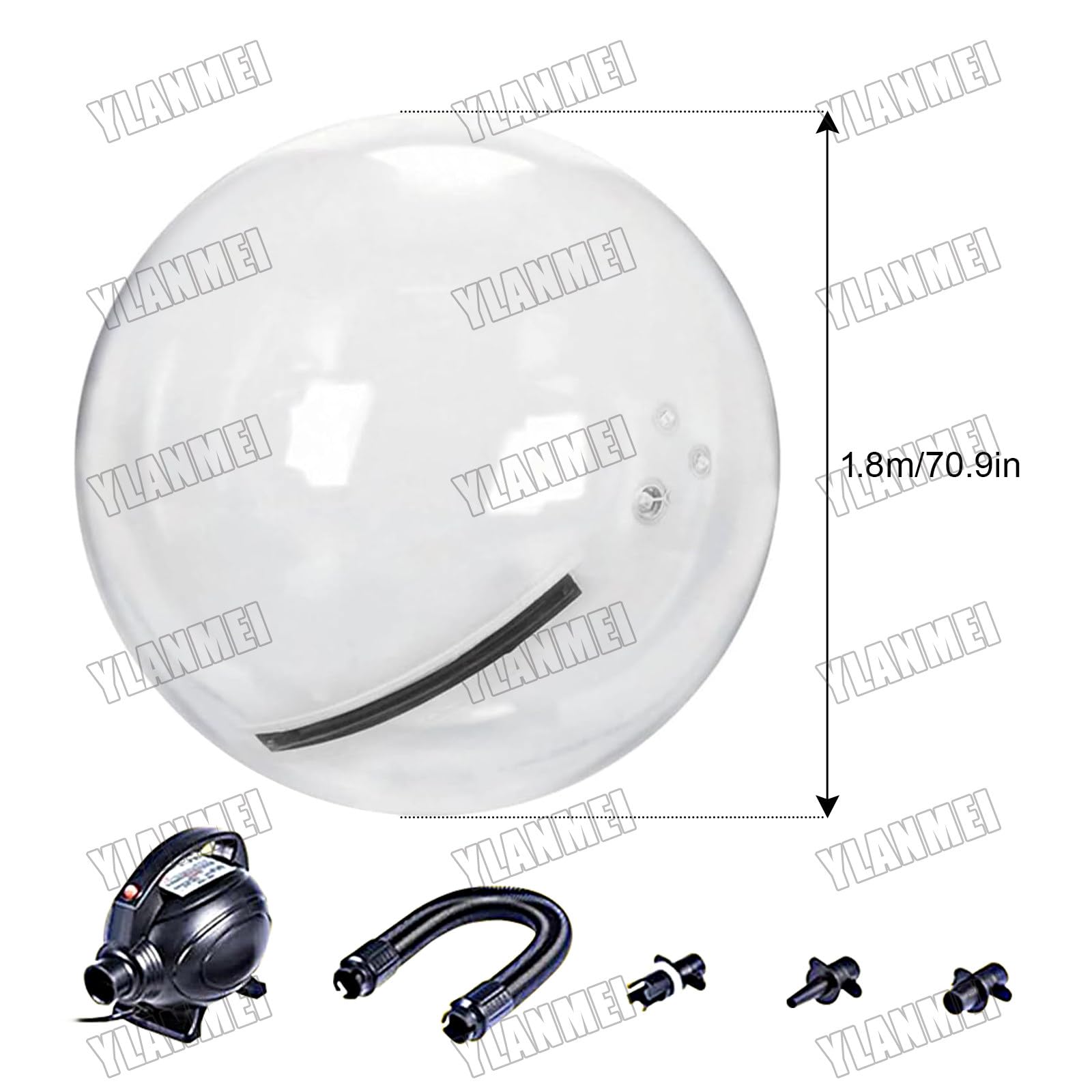 Palla da Passeggio sull'acqua, Palla da Passeggio Gonfiabile in PVC da 1,5/1,8/2/2,5 m, con Pompa elettrica e Cerniera, per Attrezzature da Spiaggia e intrattenimento 2mCustomized